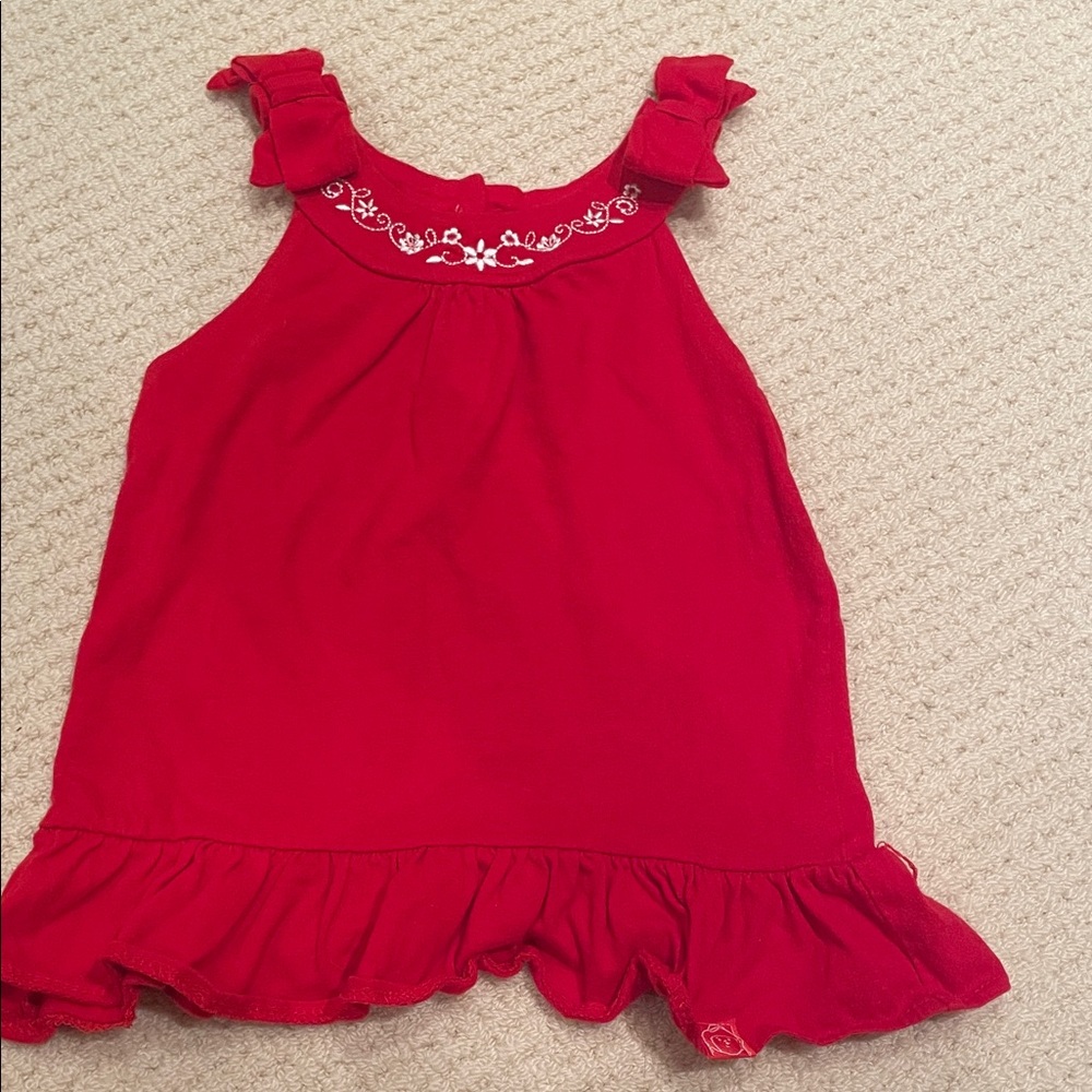 Red Ruffled Kids Tank Top